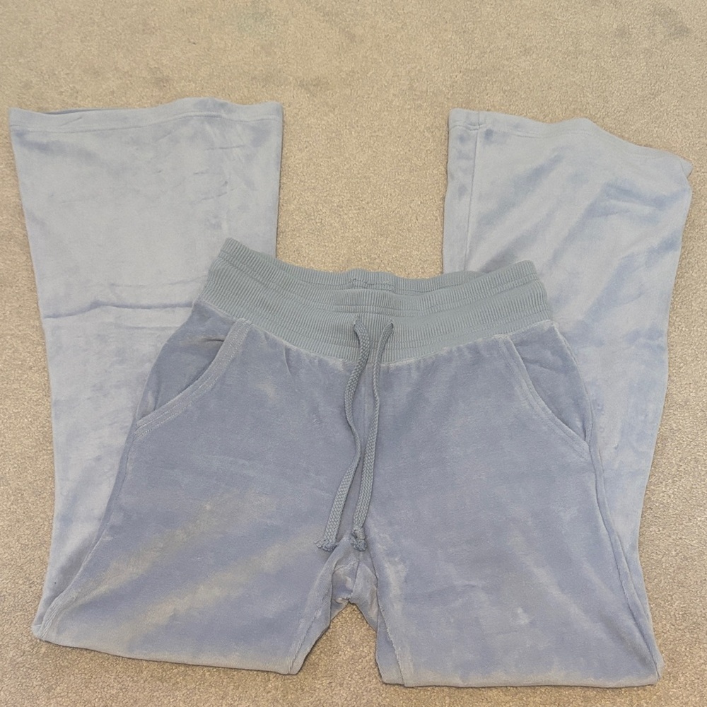 Aerie Velour Joggers in Soft Blue